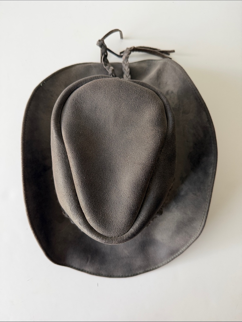 Men's Leather Outback Hat - Western Hat - Unbranded